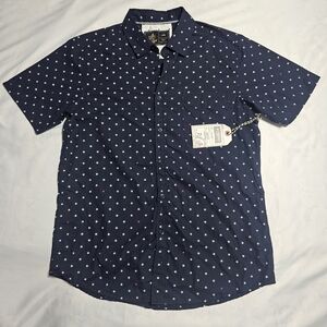 LRG Navy Star Pattern Men's Dress Shirt